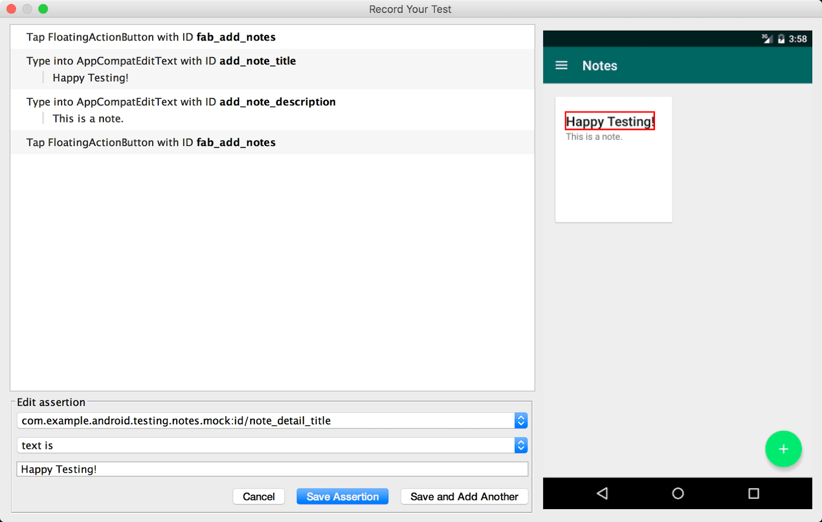 Appium testing dashboard