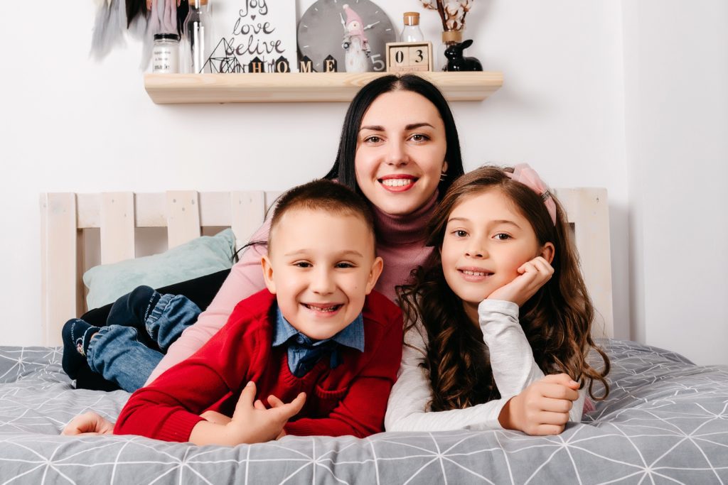 Nataliia with her kids