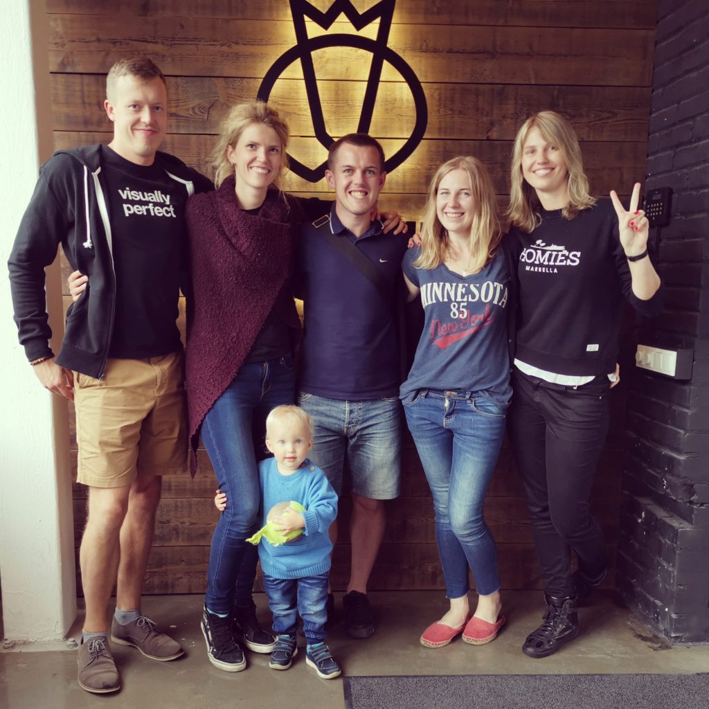 Testlio founder with Tallinn team and Testlio QA tester