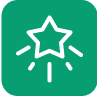 Icon that shows a star in a green background.