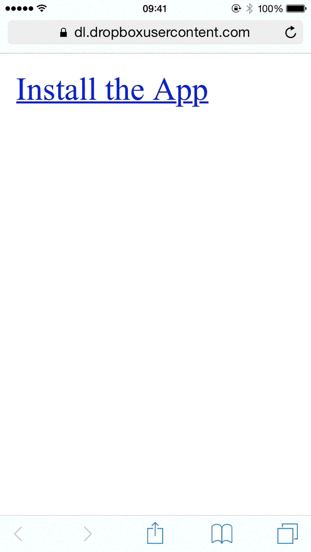 Installing an app from the web using OTA