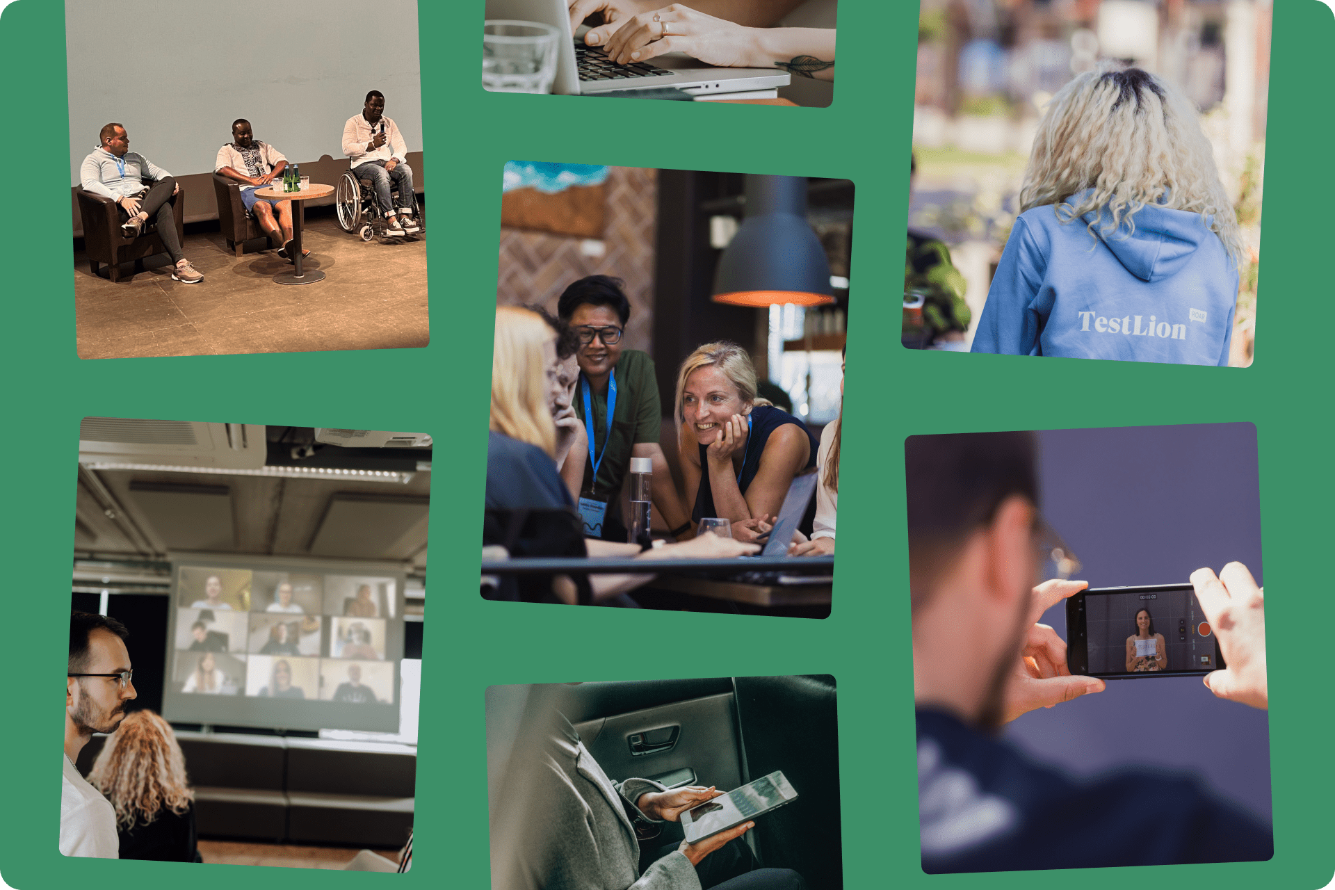 Image showcasing Testlio’s distributed by design and people working together during LionFest 2022.