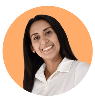 Portrait of a smiling woman with long dark hair