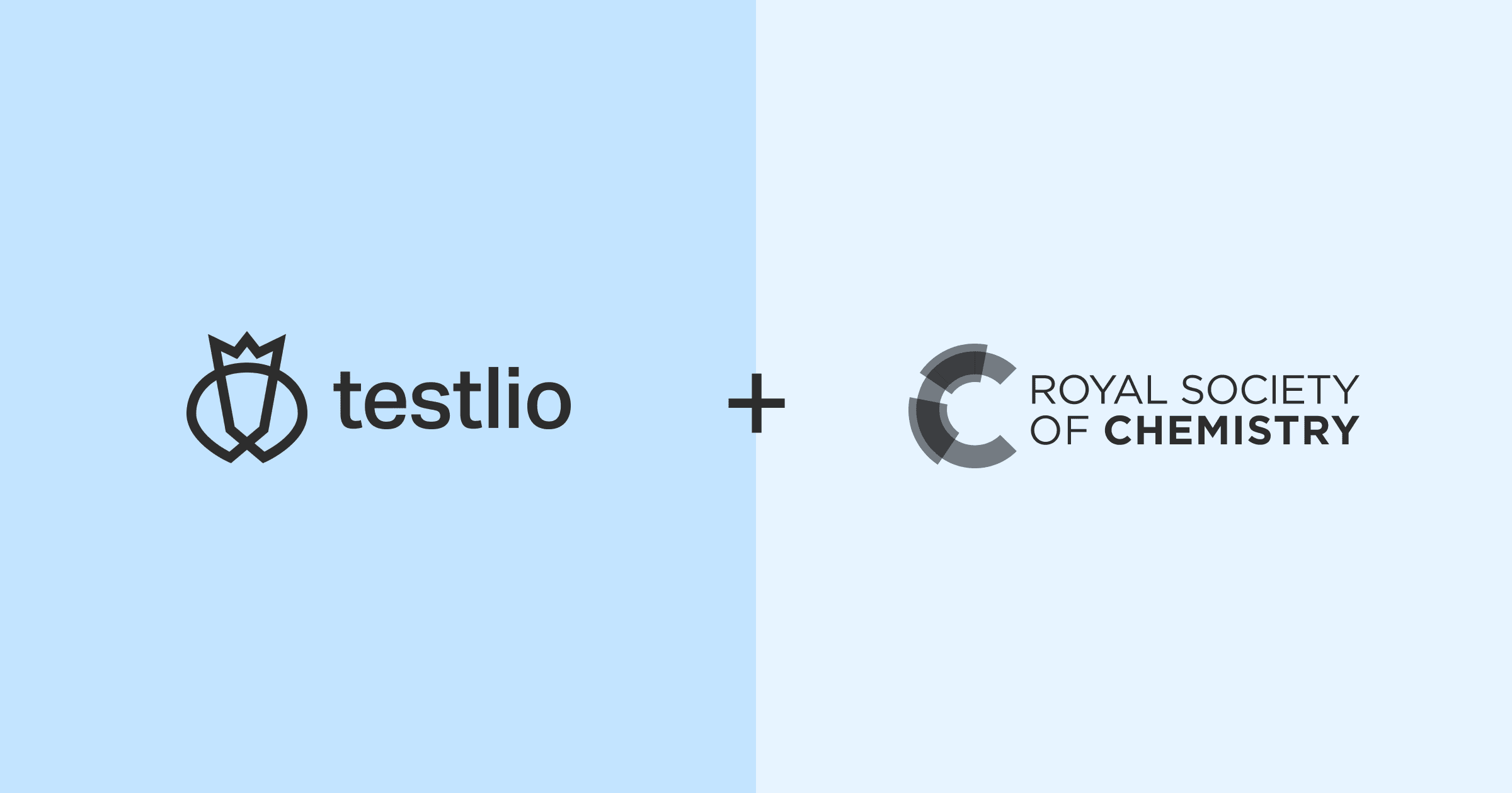 Testlio logo plus Royal Society of Chemistry logo, indicating a partnership