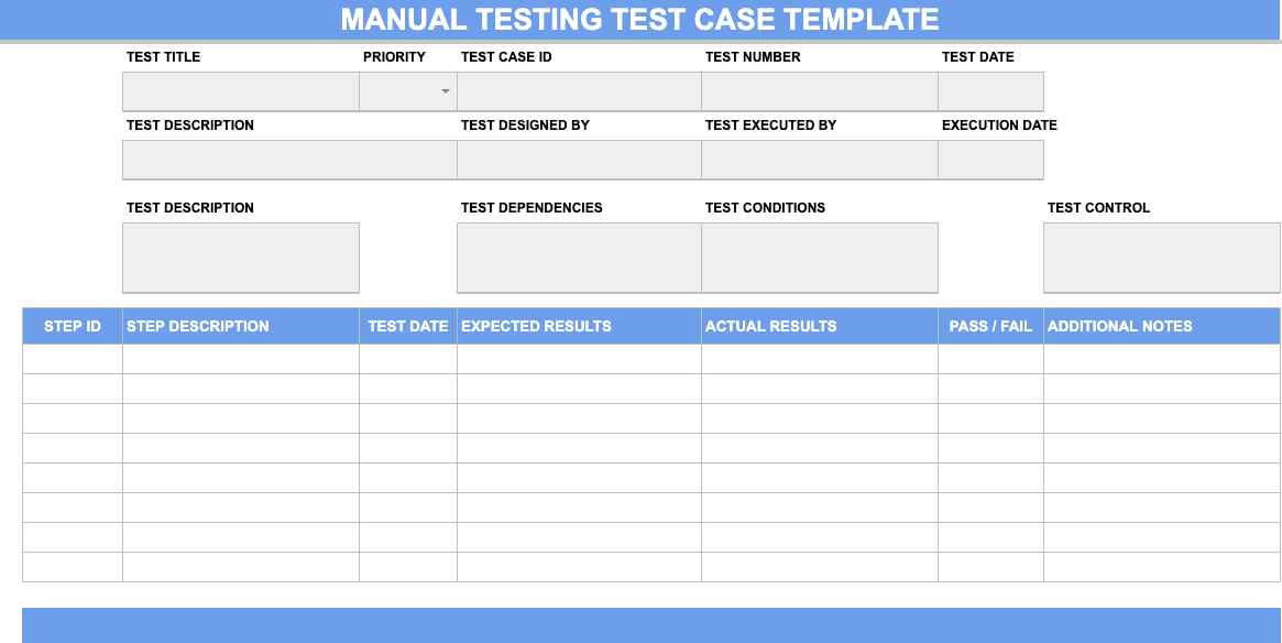 Manual Test Case Template